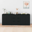 Dressoirs van bewerkt hout gemakkelijk schoon minimalistische uitstraling - Zwart / 3 - Dressoirs & buffetkasten