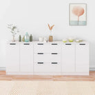 Dressoirs van bewerkt hout gemakkelijk schoon minimalistische uitstraling - Wit / 3 - Dressoirs & buffetkasten
