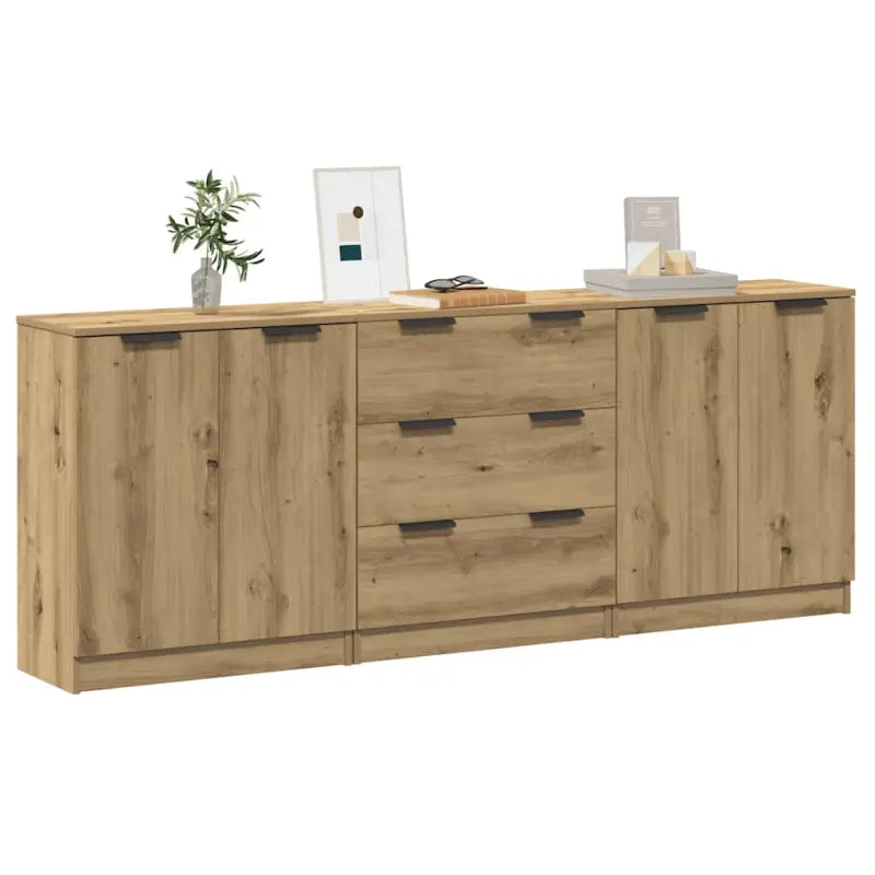 Dressoirs van bewerkt hout gemakkelijk schoon minimalistische uitstraling - artisanaal eikenkleurig / 3 - Dressoirs &
