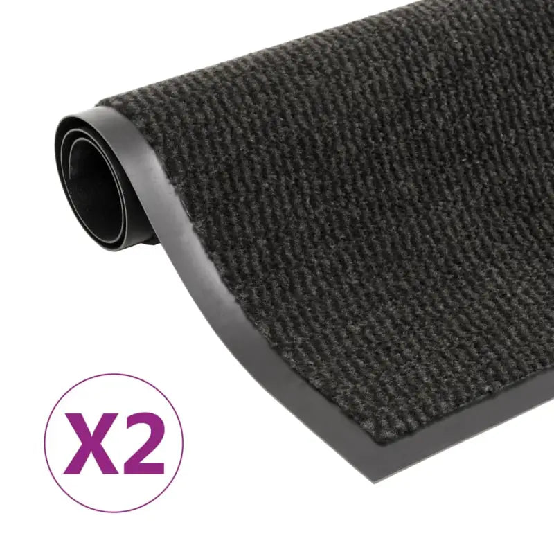 Droogloopmat voor schoenen met anti-slip en schimmelbestendige stof - Zwart / 90 x 150 cm / 2 - Deurmatten