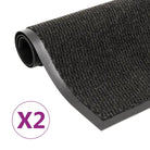 Droogloopmat voor schoenen met anti-slip en schimmelbestendige stof - Zwart / 40 x 60 cm / 2 - Deurmatten