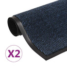 Droogloopmat voor schoenen met anti-slip en schimmelbestendige stof - Blauw / 60 x 90 cm / 2 - Deurmatten