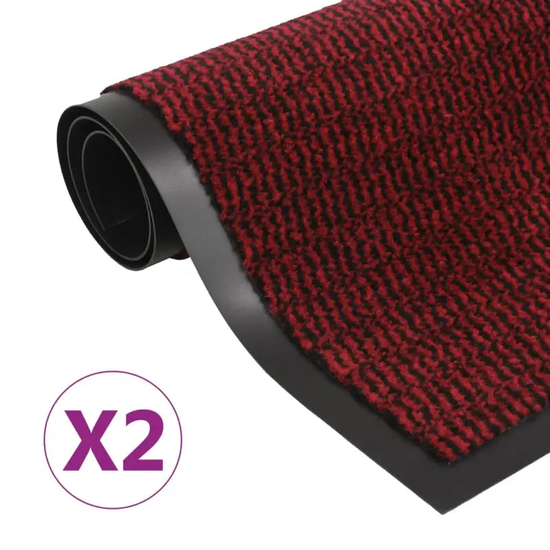 Droogloopmat voor schoenen met anti-slip en schimmelbestendige stof - Rood / 40 x 60 cm / 2 - Deurmatten