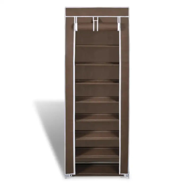 Dubbel 8-laags schoenenrek voor overzicht en organisatie - Bruin / 57 x 29 x 162 cm / 1 - Schoenenrekken