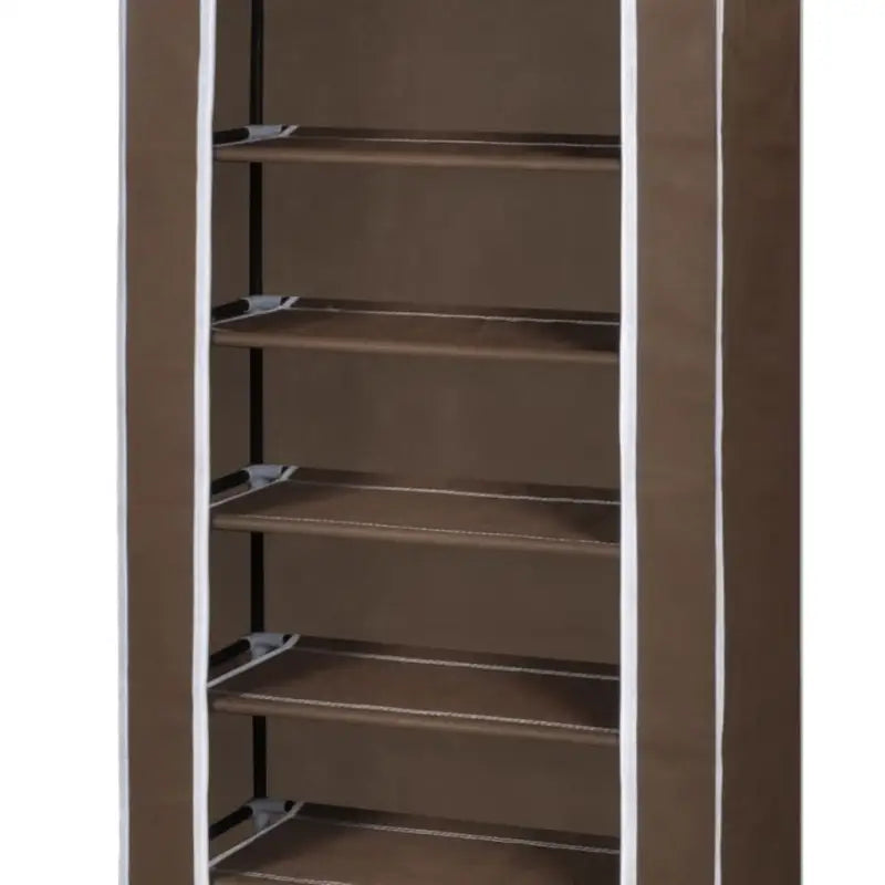 Dubbel 8-laags schoenenrek voor overzicht en organisatie - Bruin / 57 x 29 x 162 cm / 1 - Schoenenrekken