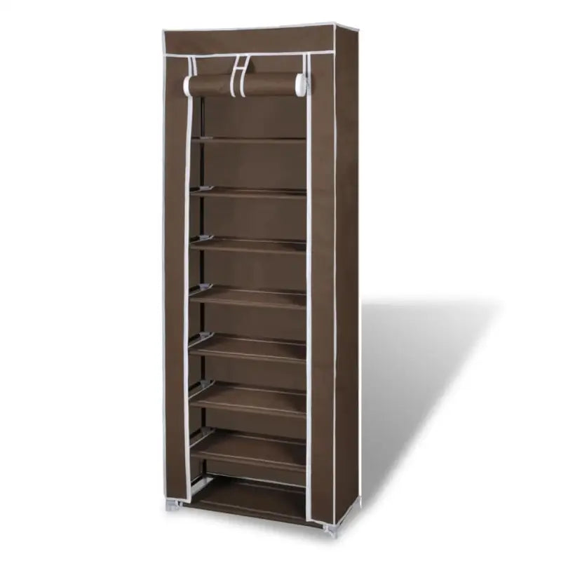 Dubbel 8-laags schoenenrek voor overzicht en organisatie - Bruin / 57 x 29 x 162 cm / 1 - Schoenenrekken