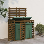Dubbele containerberging van massief grenenhout voor een nette tuin - Honingbruin grenenhout / 1 - Containerbergingen
