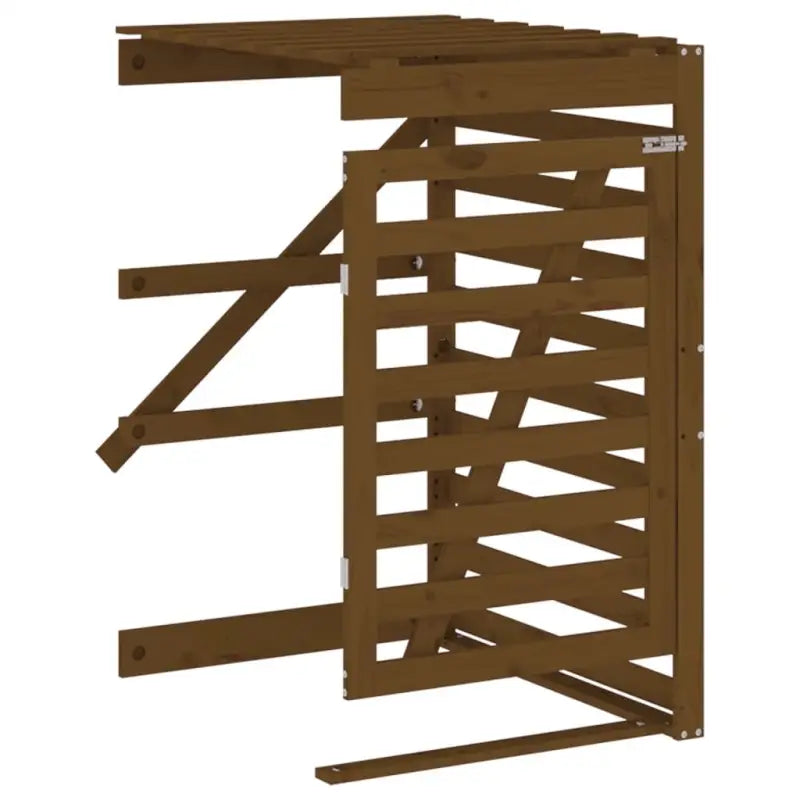 Dubbele containerberging van massief grenenhout voor een nette tuin - Honingbruin grenenhout / 1 - Containerbergingen