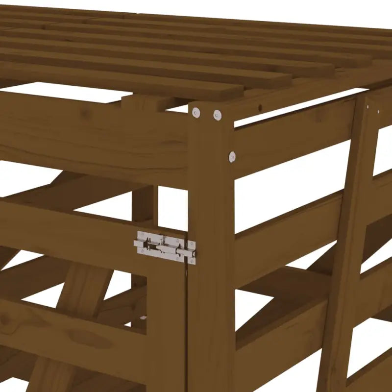 Dubbele containerberging van massief grenenhout voor een nette tuin - Honingbruin grenenhout / 1 - Containerbergingen