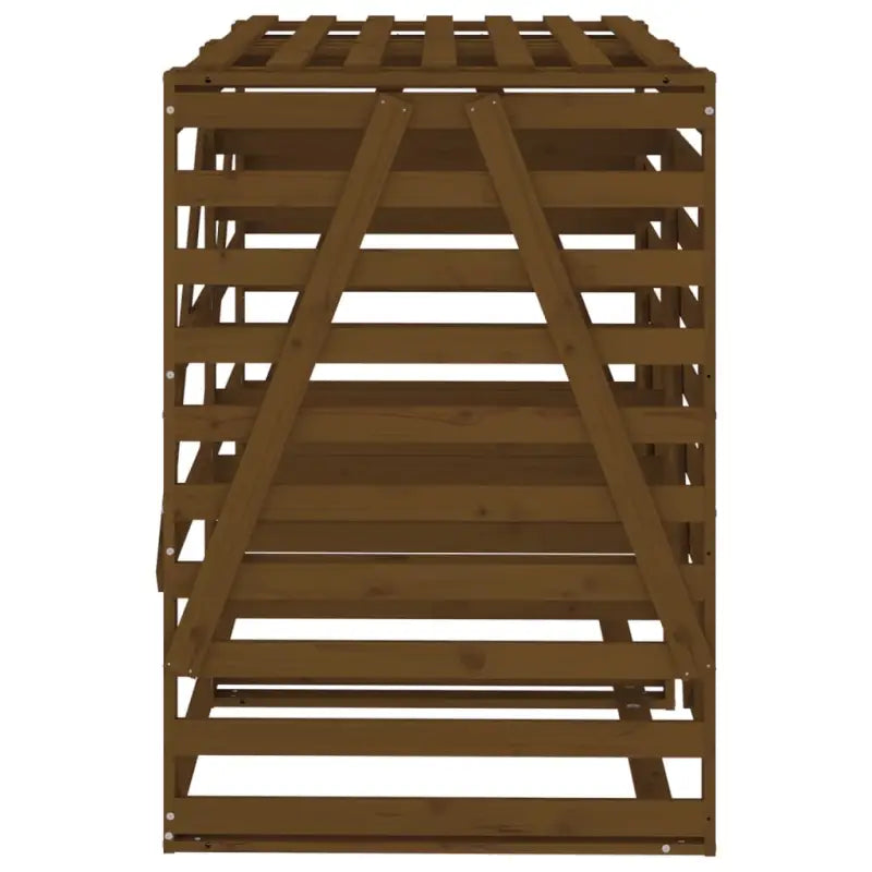 Dubbele containerberging van massief grenenhout voor een nette tuin - Honingbruin grenenhout / 1 - Containerbergingen