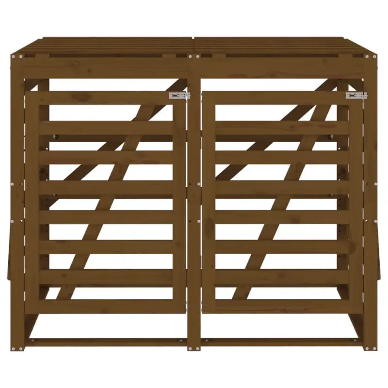 Dubbele containerberging van massief grenenhout voor een nette tuin - Honingbruin grenenhout / 1 - Containerbergingen