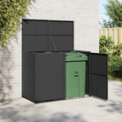 Dubbele Tuincontainerberging voor vuilnisbakken en opbergruimte - Zwart / 1 - Tuinhuizen