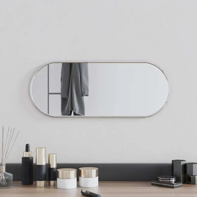 Duidelijke weerspiegeling wandspiegel met minimalistisch PVC frame - Zilver / 50 x 20 cm / 1 - Spiegels