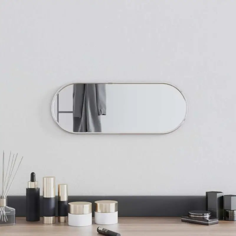 Duidelijke weerspiegeling wandspiegel met minimalistisch PVC frame - Zilver / 40 x 15 cm / 1 - Spiegels