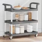 Duurzaam 3-laags keukentrolley met extra opbergruimte - Grijs / 77 x 34 x 72 cm - Keukentrolleys