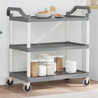 Duurzaam 3-laags keukentrolley met extra opbergruimte - Grijs / 99 x 50 x 96 cm - Keukentrolleys