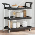Duurzaam 3-laags keukentrolley met extra opbergruimte - Zwart / 77 x 34 x 72 cm - Keukentrolleys