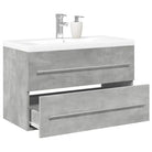 Duurzaam badkamermeubelset met bewerkt hout en ruime afmetingen - Betongrijs / 80 x 38.5 x 48 cm / zonder kraan