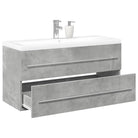 Duurzaam badkamermeubelset met bewerkt hout en ruime afmetingen - Betongrijs / 100 x 38.5 x 48 cm / zonder kraan