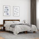 Duurzaam bedframe met bewerkt hout en multiplex lattenbodem - Gerookt eiken / 140 x 200 cm - Bedden & bedframes