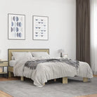 Duurzaam bedframe met bewerkt hout en multiplex lattenbodem - Sonoma eiken / 140 x 190 cm - Bedden & bedframes