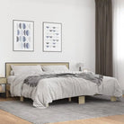 Duurzaam bedframe met bewerkt hout en multiplex lattenbodem - Sonoma eiken / 200 x 200 cm - Bedden & bedframes