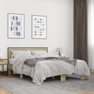 Duurzaam bedframe met bewerkt hout en multiplex lattenbodem - Sonoma eiken / 120 x 190 cm - Bedden & bedframes
