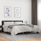 Duurzaam bedframe met bewerkt hout en multiplex lattenbodem - Zwart / 180 x 200 cm - Bedden & bedframes