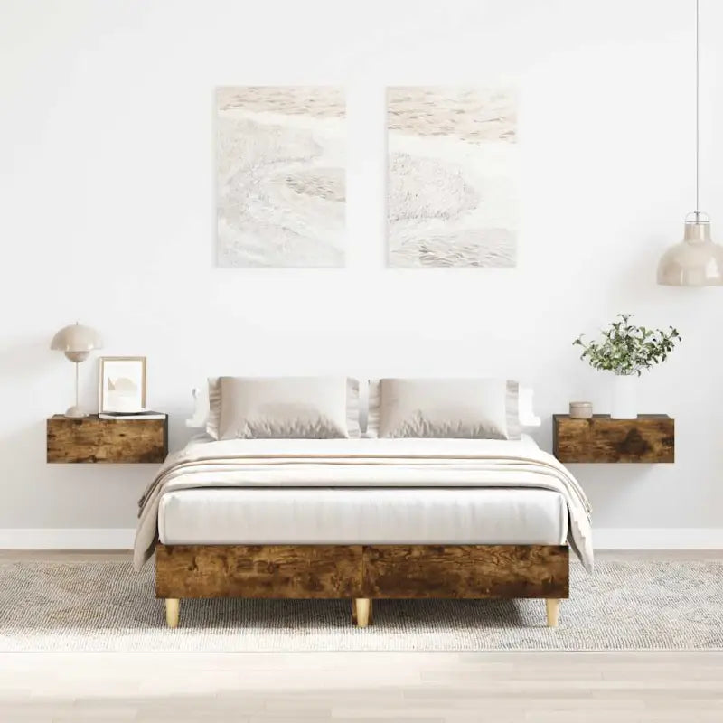Duurzaam bedframe met multiplex lattenbodem voor een goede nachtrust - Gerookt eiken / 120 x 190 cm - Bedden & bedframes