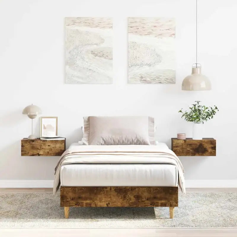 Duurzaam bedframe met multiplex lattenbodem voor een goede nachtrust - bruin eikenkleur / 120 x 190 cm - Bedden &