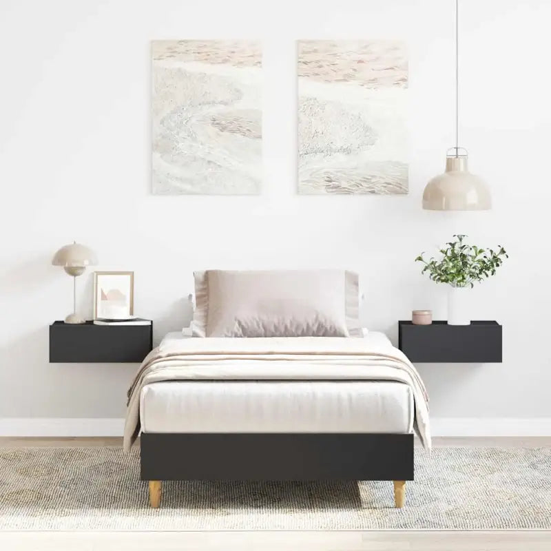 Duurzaam bedframe met multiplex lattenbodem voor een goede nachtrust - Zwart / 90 x 200 cm - Bedden & bedframes