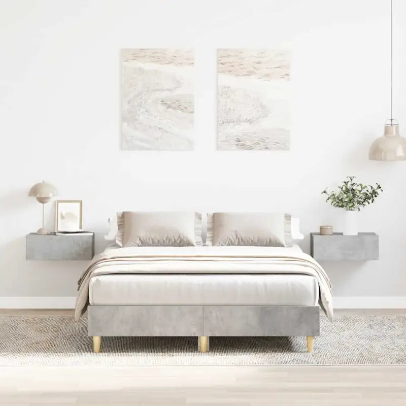 Duurzaam bedframe met multiplex lattenbodem voor een goede nachtrust - Betongrijs / 140 x 190 cm - Bedden & bedframes