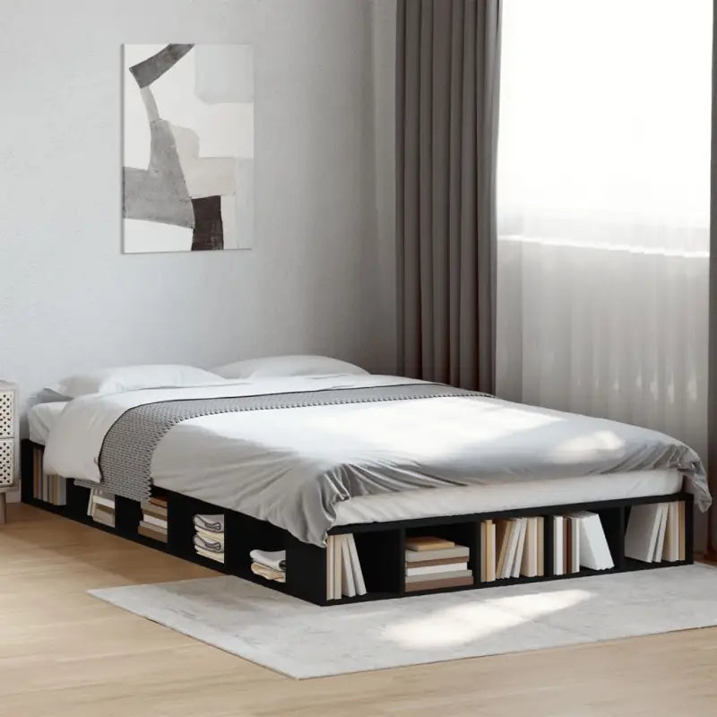 Duurzaam bedframe van bewerkt hout voor een comfortabele slaapkamer - Zwart / 120 x 190 cm - Bedden & bedframes
