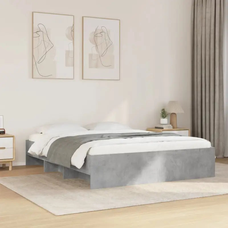 Duurzaam bedframe van bewerkt hout voor een goede nachtrust - Betongrijs / 160 x 200 cm - Bedden & bedframes