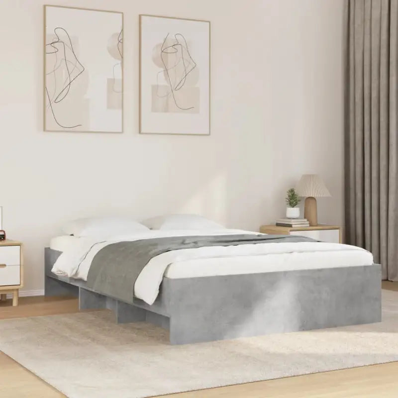 Duurzaam bedframe van bewerkt hout voor een goede nachtrust - Betongrijs / 140 x 200 cm - Bedden & bedframes