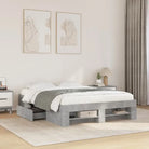 Duurzaam bedframe van bewerkt hout voor een goede nachtrust - Betongrijs / 120 x 200 cm - Bedden & bedframes