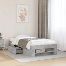 Duurzaam bedframe van bewerkt hout voor een goede nachtrust - Betongrijs / 90 x 200 cm - Bedden & bedframes