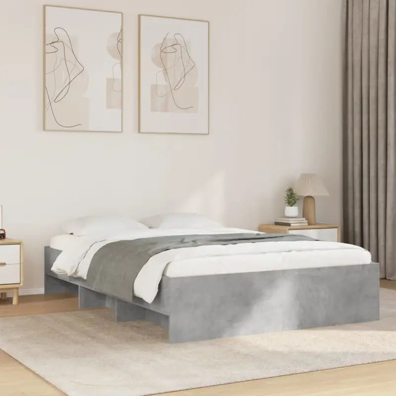 Duurzaam bedframe van bewerkt hout voor een goede nachtrust - Betongrijs / 120 x 200 cm - Bedden & bedframes