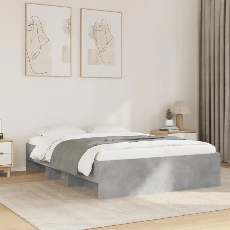 Duurzaam bedframe van bewerkt hout voor een goede nachtrust - Betongrijs / 120 x 190 cm - Bedden & bedframes