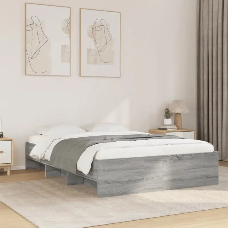 Duurzaam bedframe van bewerkt hout voor een goede nachtrust - Grijs sonoma / 120 x 190 cm - Bedden & bedframes