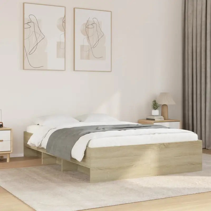 Duurzaam bedframe van bewerkt hout voor een goede nachtrust - Sonoma eiken / 120 x 190 cm - Bedden & bedframes
