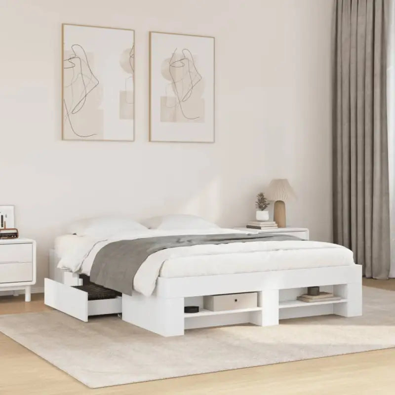 Duurzaam bedframe van bewerkt hout voor een goede nachtrust - Wit / 120 x 190 cm - Bedden & bedframes