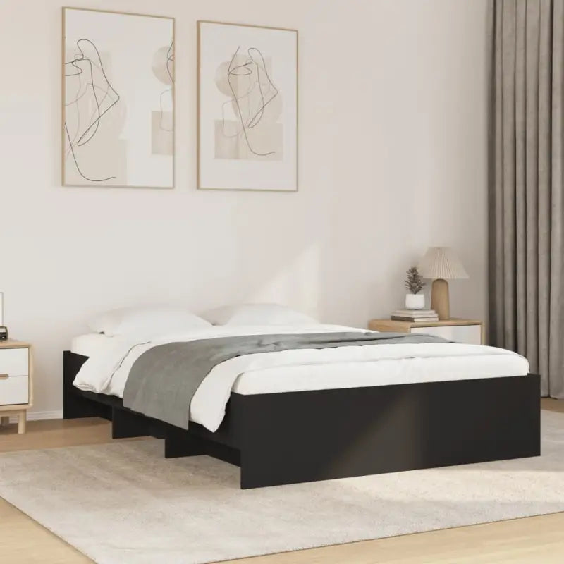 Duurzaam bedframe van bewerkt hout voor een goede nachtrust - Zwart / 120 x 190 cm - Bedden & bedframes