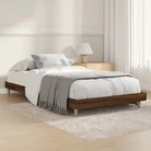 Duurzaam bewerkt hout bedframe met multiplex lattenbodem voor rust - bruin eikenkleur / 90 x 200 cm - Bedden & bedframes