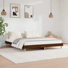 Duurzaam bewerkt hout bedframe met multiplex lattenbodem voor rust - bruin eikenkleur / 120 x 200 cm - Bedden &