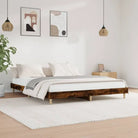 Duurzaam bewerkt hout bedframe met multiplex lattenbodem voor rust - Gerookt eiken / 140 x 200 cm - Bedden & bedframes