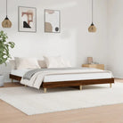 Duurzaam bewerkt hout bedframe met multiplex lattenbodem voor rust - bruin eikenkleur / 140 x 200 cm - Bedden &