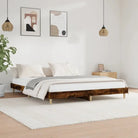 Duurzaam bewerkt hout bedframe met multiplex lattenbodem voor rust - Gerookt eiken / 200 x 200 cm - Bedden & bedframes