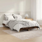 Duurzaam bewerkt hout bedframe met multiplex lattenbodem voor rust - Gerookt eiken / 120 x 190 cm - Bedden & bedframes