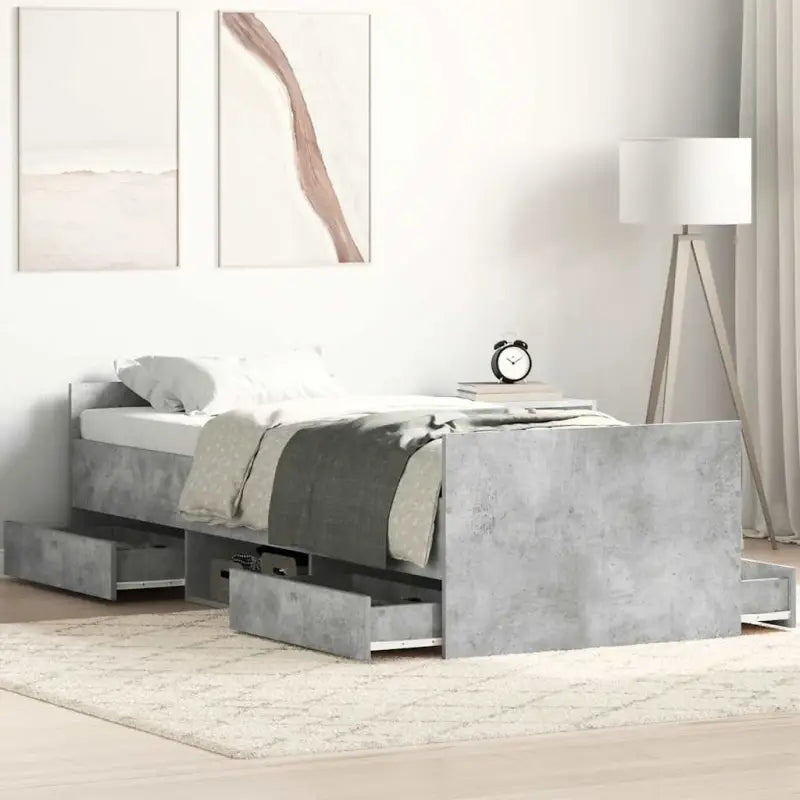 Duurzaam hout bedframe voor comfortabele nachten - Betongrijs / 90 x 200 cm - Bedden & bedframes